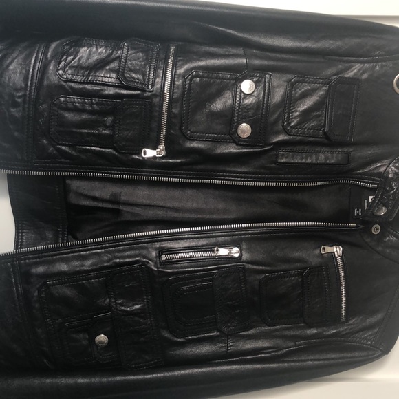 D&G | Dolce & Gabbana Black Leather Moto Jacket | Size 40 IT (US 4) - Picture 5 of 10